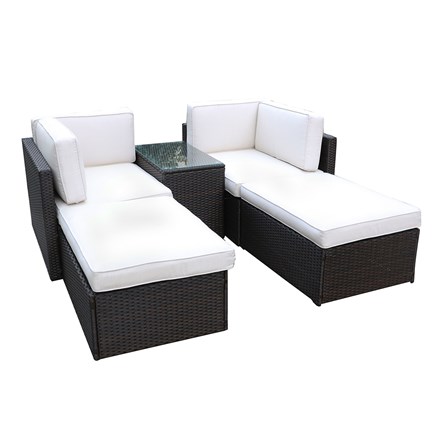 Berlin Brown Garden Relaxer Set | 4 Seater | Synthetic Rattan
