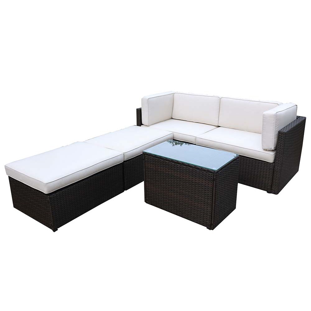 Berlin Brown Garden Relaxer Set | 4 Seater | Synthetic Rattan
