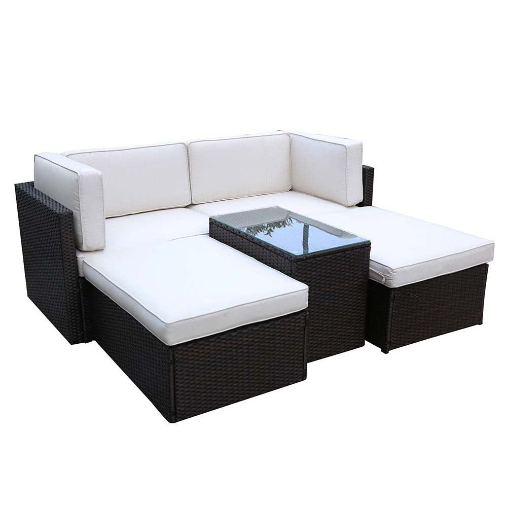 Berlin Brown Garden Relaxer Set | 4 Seater | Synthetic Rattan