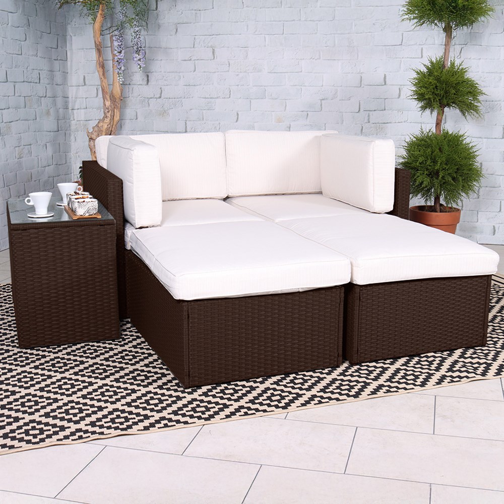 Berlin Brown Garden Relaxer Set | 4 Seater | Synthetic Rattan
