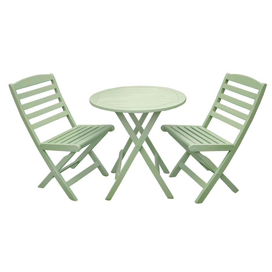 Porto Green Garden Folding Bistro Set | 2 Seater | Acacia