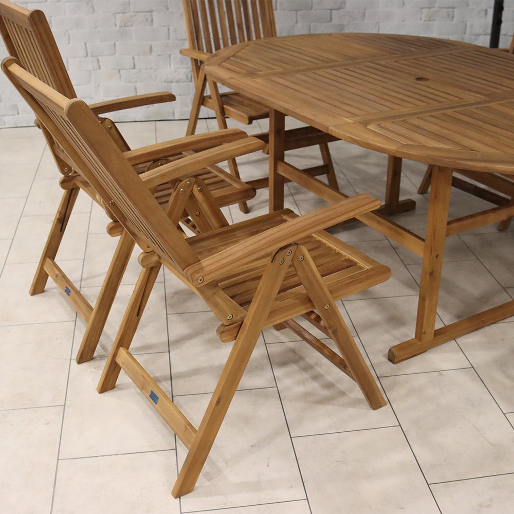 Turnbury Manhattan Garden Extending Dining Set | 6 Seater | Acacia 