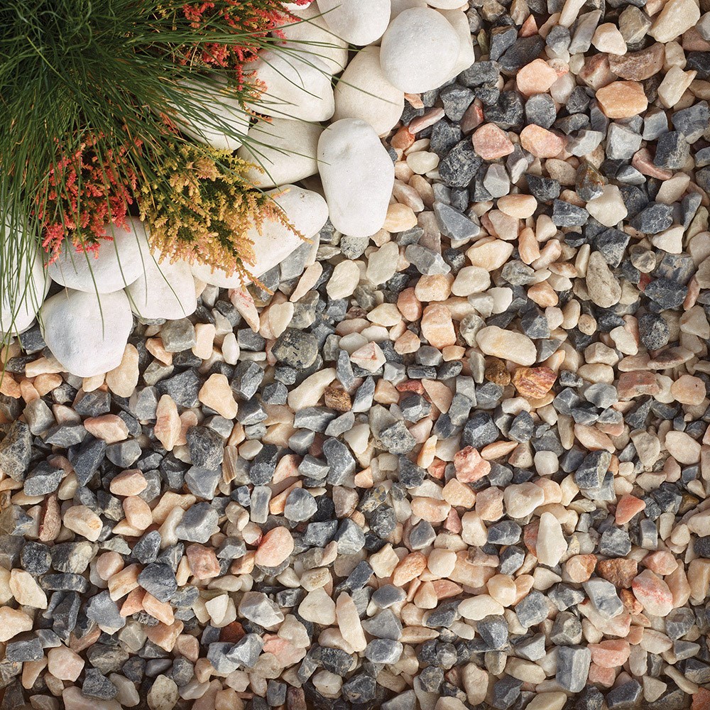 Candy Fusion 14-25mm Grey, Pink & White Marble Blend Decorative Stone