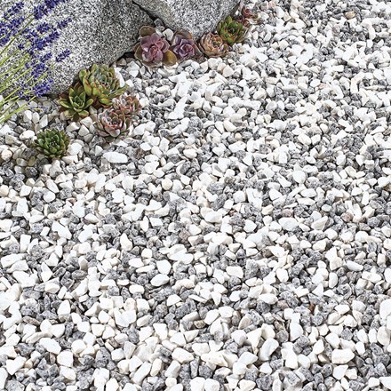 Nordic Frost 10-20mm Silver & White Blend Dolomite & Quartz Decorative Stone