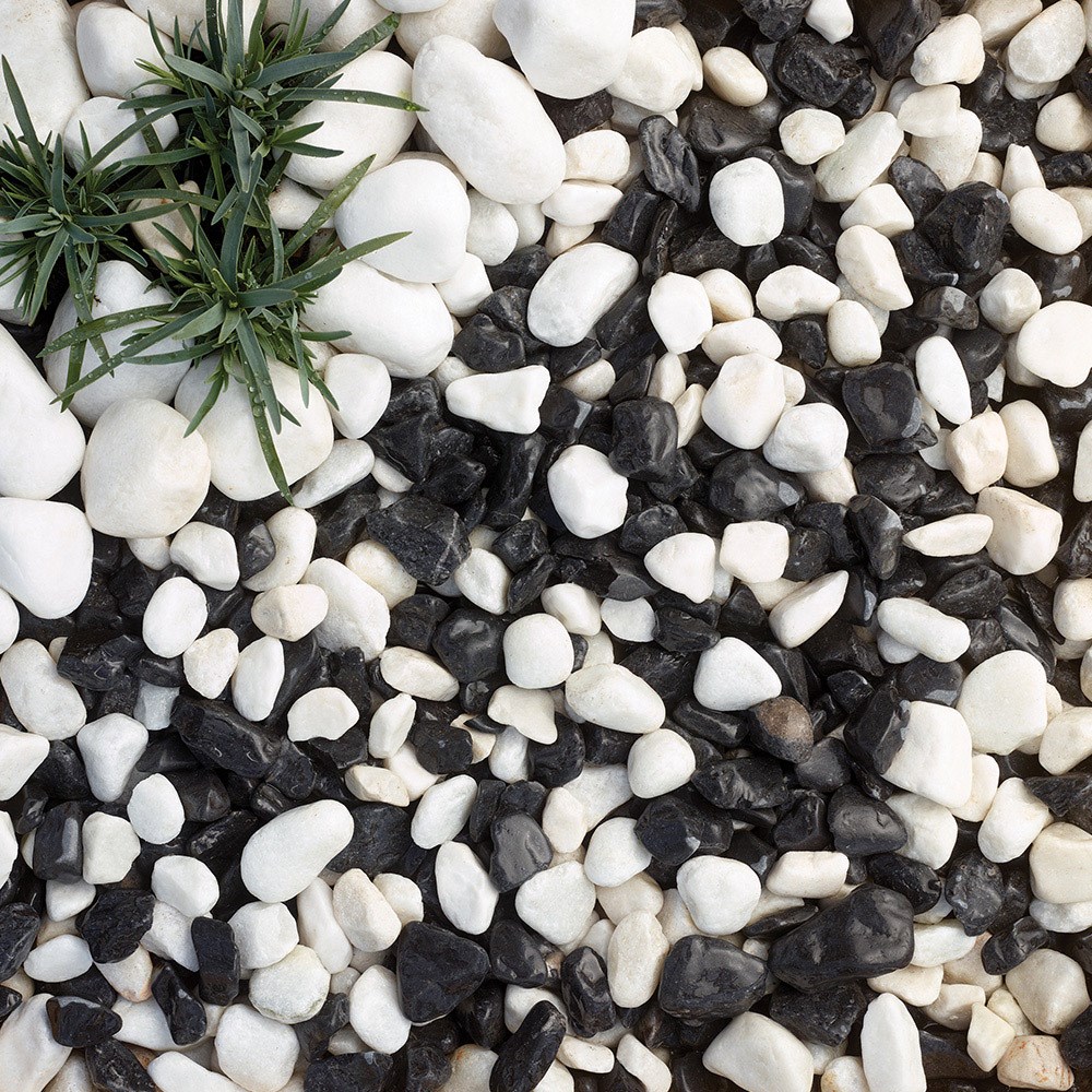 Panda Pebbles 25-40mm Black & White Decorative Stone
