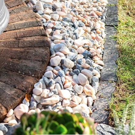 Candy Fusion 25-40mm Grey, Pink & White Marble Blend Decorative Pebbles