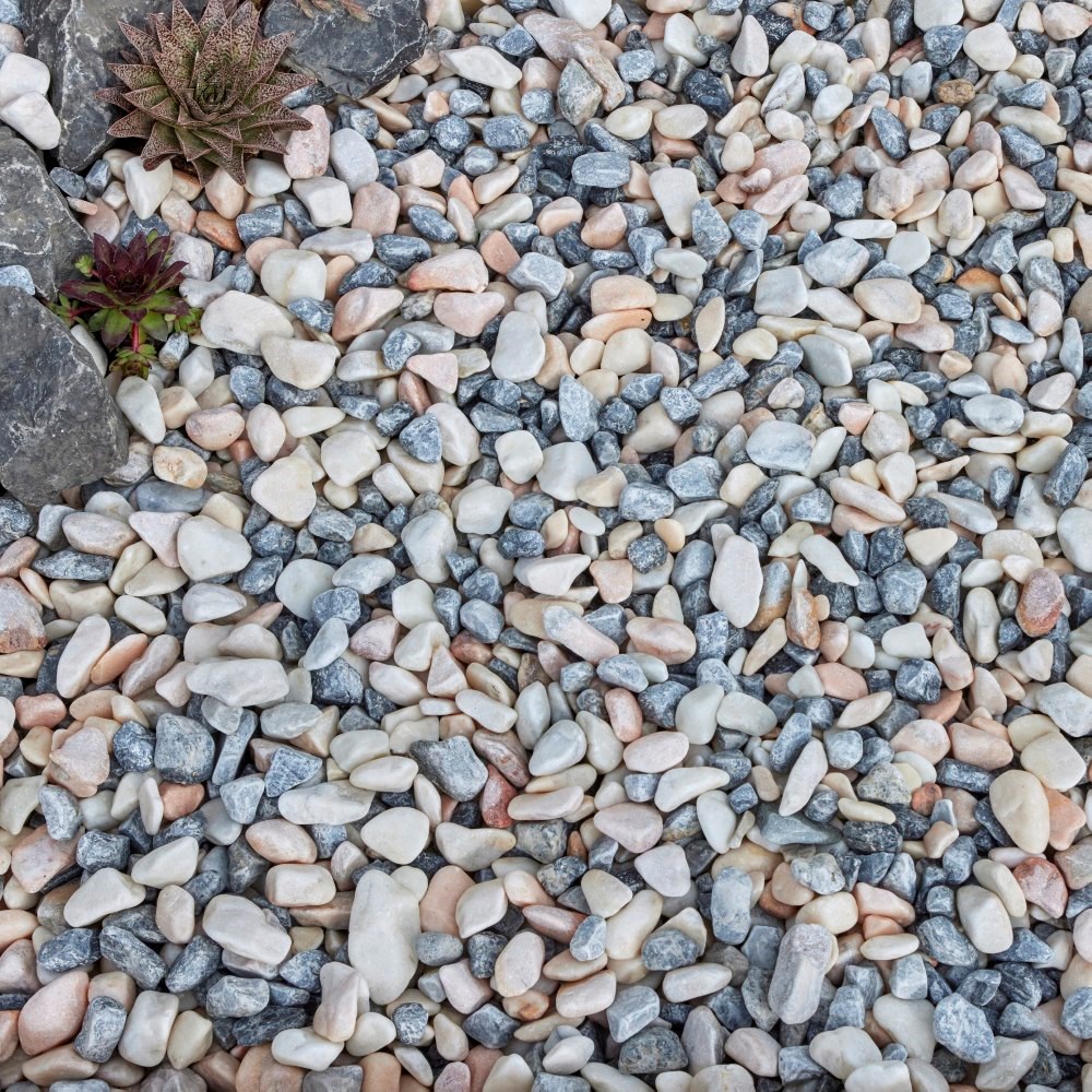 Candy Fusion 25-40mm Grey, Pink & White Marble Blend Decorative Pebbles
