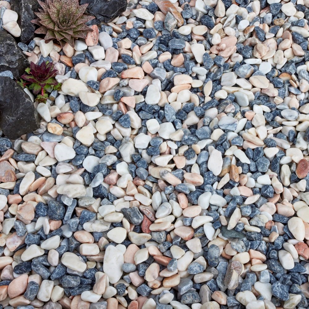 Candy Fusion 25-40mm Grey, Pink & White Marble Blend Decorative Pebbles