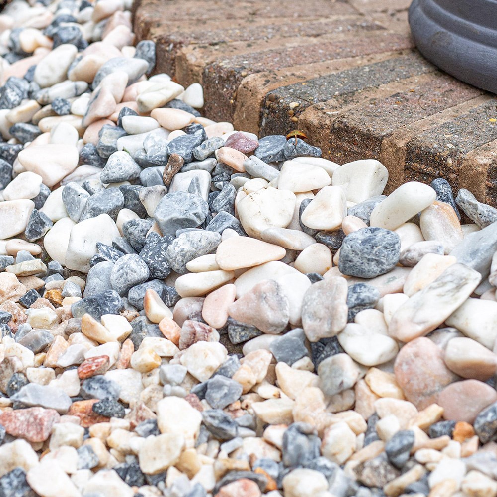 Candy Fusion 25-40mm Grey, Pink & White Marble Blend Decorative Pebbles