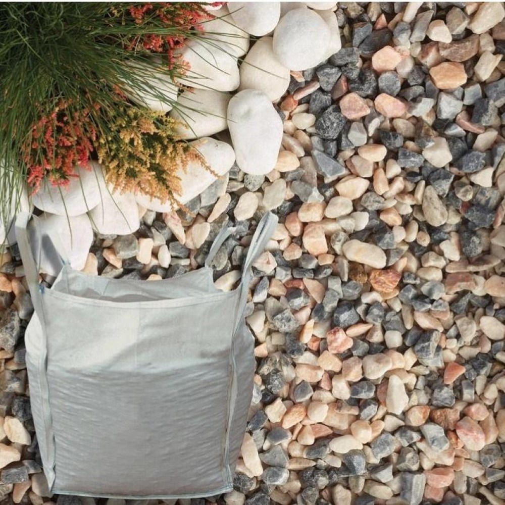 Candy Fusion 25-40mm Grey, Pink & White Marble Blend Decorative Pebbles