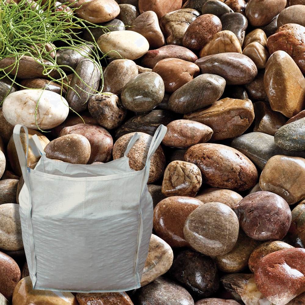 Large Beach Cobbles 80-120mm Cream, Grey & Brown Decorative Stone