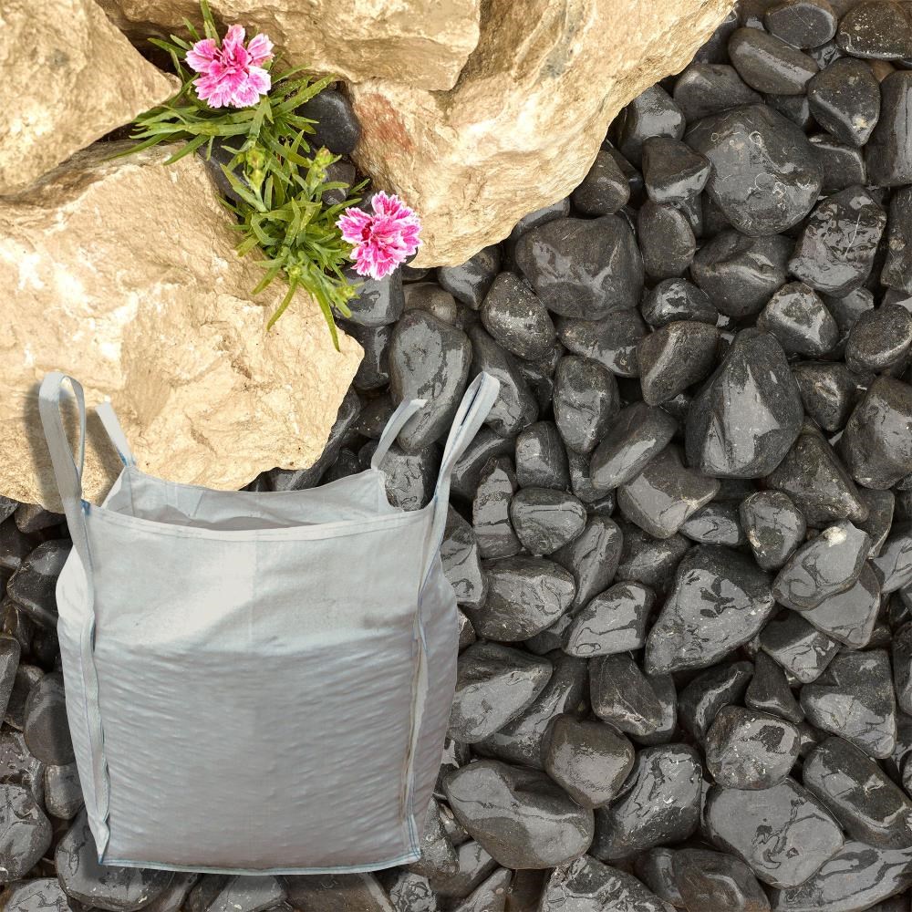 Onyx Black Cobbles 40-60mm Dark Grey/Black Decorative Stone