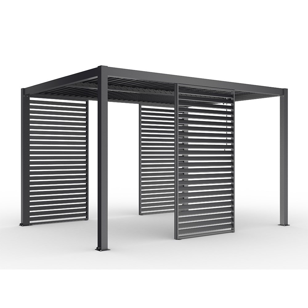 Charcoal Pergola Fixed Louvre Wall Panel