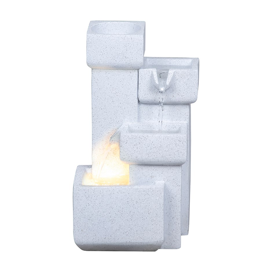 Modern Cascading Tabletop Water Feature With LED Lights