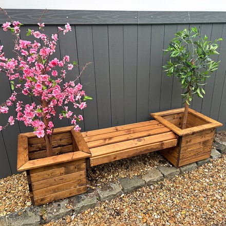 W125cms | Knights Single Planter Bench | Wood