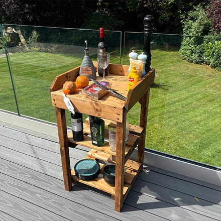 Deluxe Davenport Utility & BBQ Regular Table | Wood