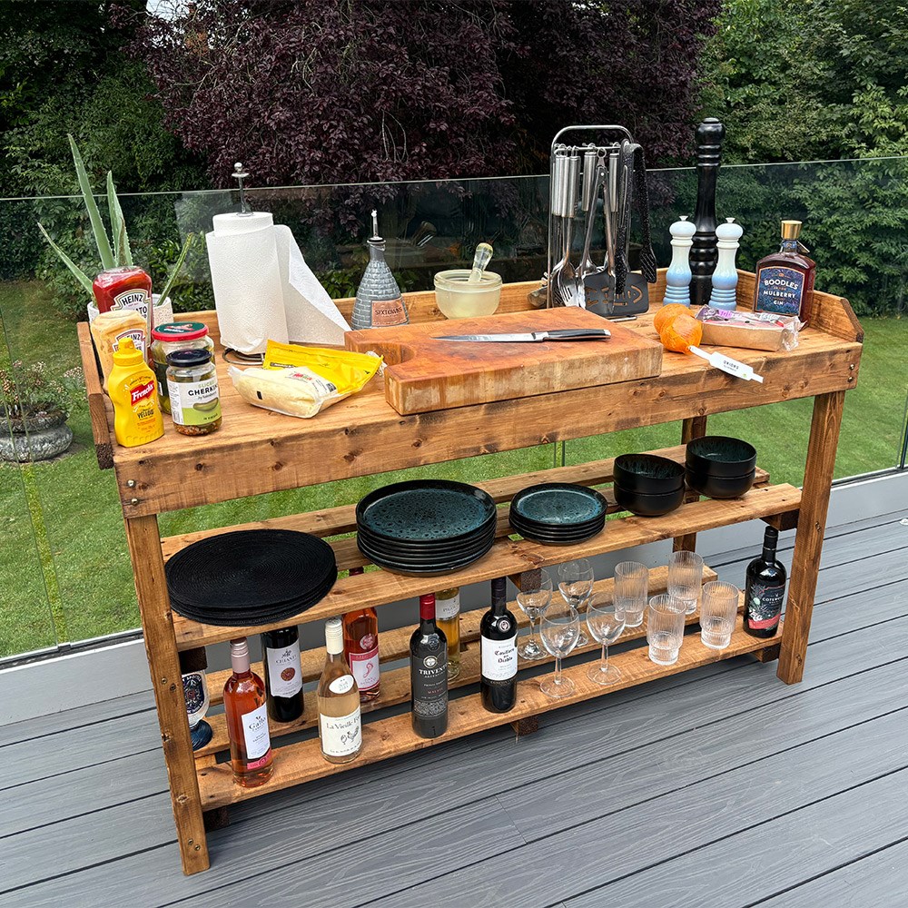 Deluxe Davenport Utility & BBQ Regular Table | Wood