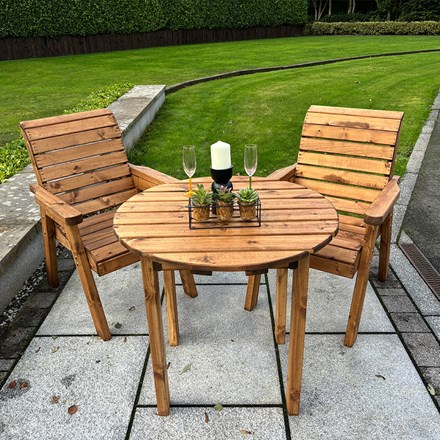 W220cms | Thatcham Two Seat Diner Set | Wood