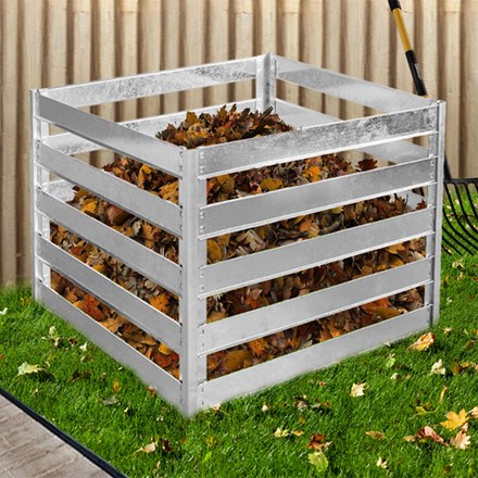 Galvanised Steel Slatted Compost Bin 560L By Primrose