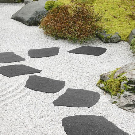 L 53 cm Recycled Rubber Stepping Stone Natural B Grey