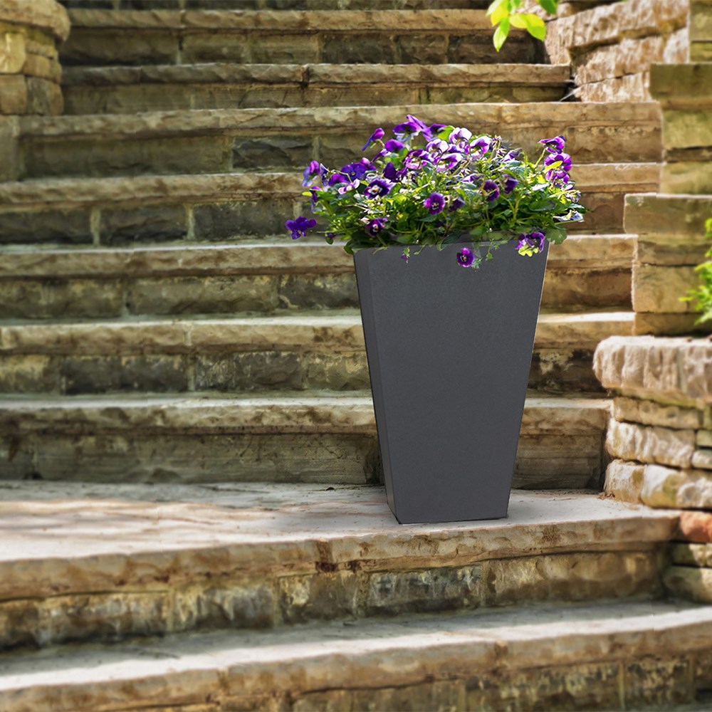 Sonata Recycled Rubber Tapered Square Planter