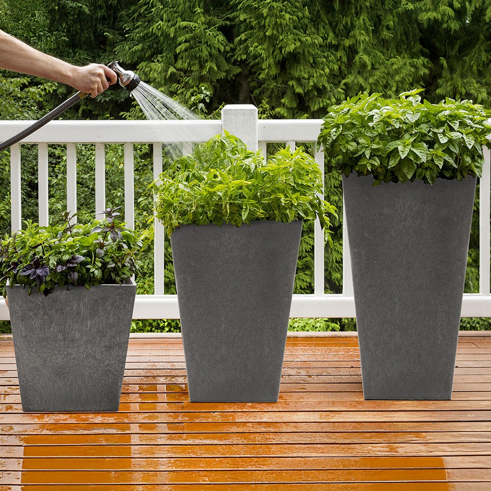 Sonata Recycled Rubber Tapered Square Planter