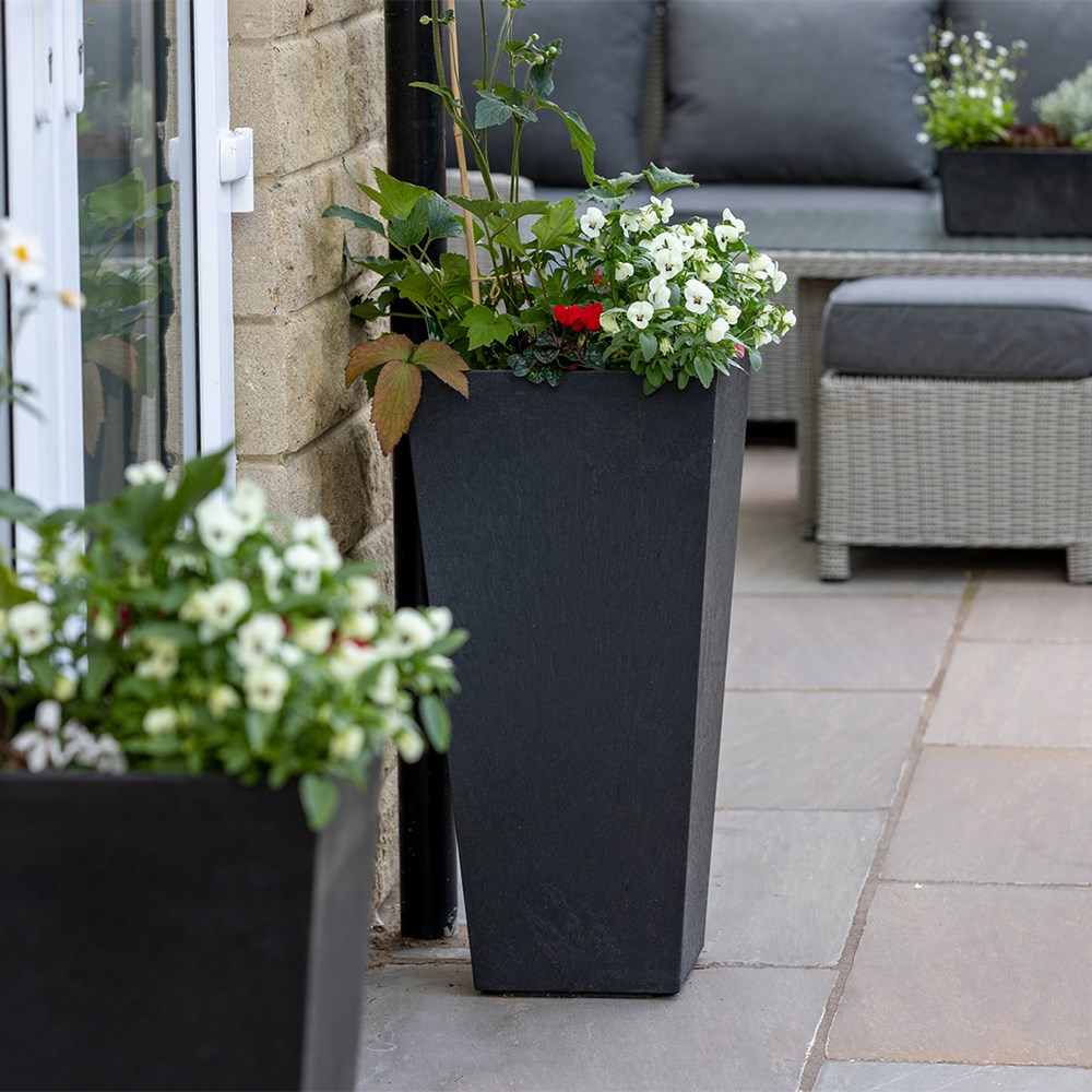 Sonata Recycled Rubber Tapered Square Planter