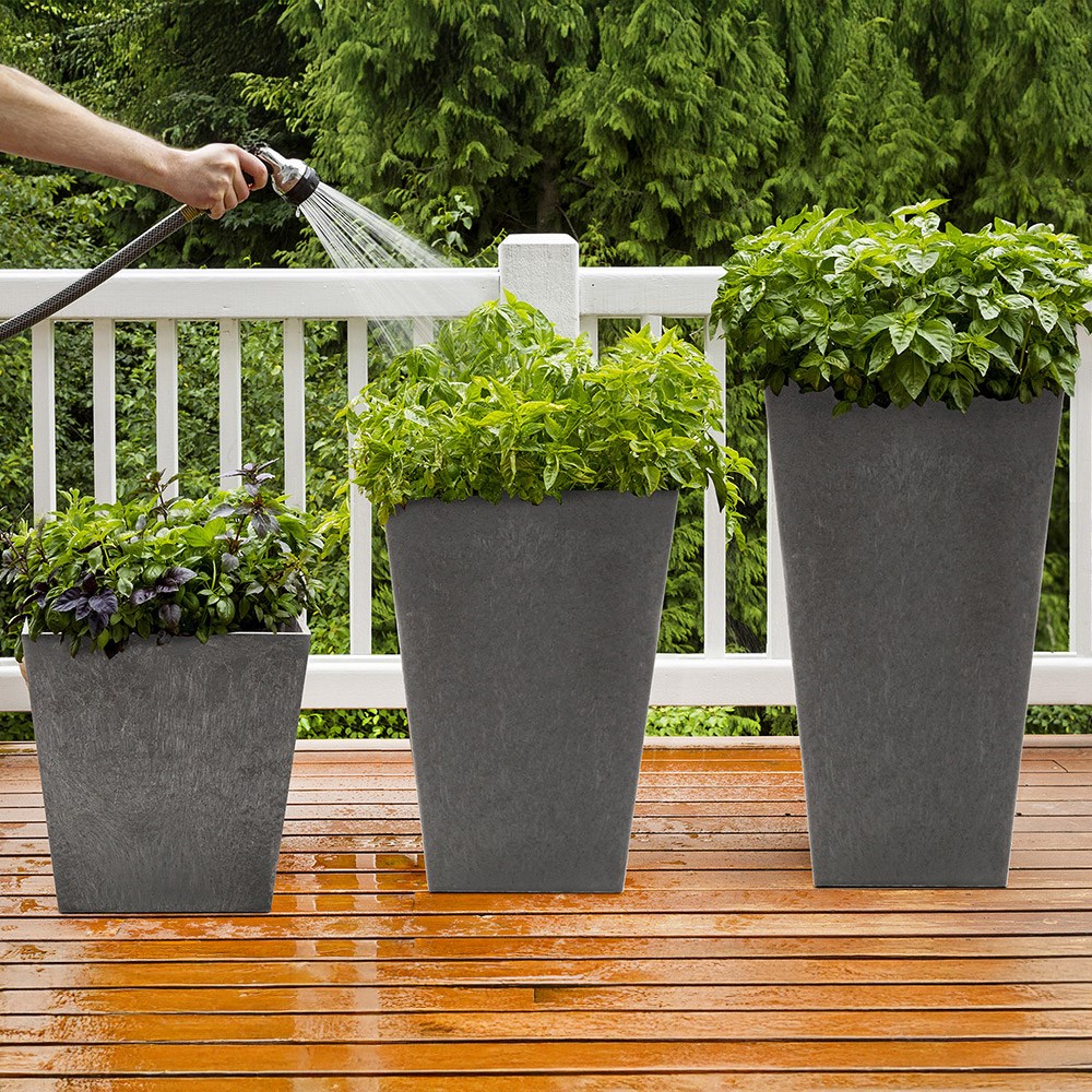 Sonata Recycled Rubber Tapered Square Planter