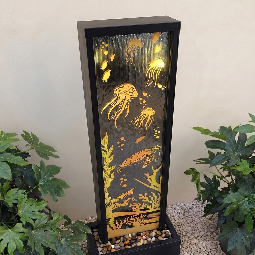 Ocean Floor Mirror Water Feature With LED Lights