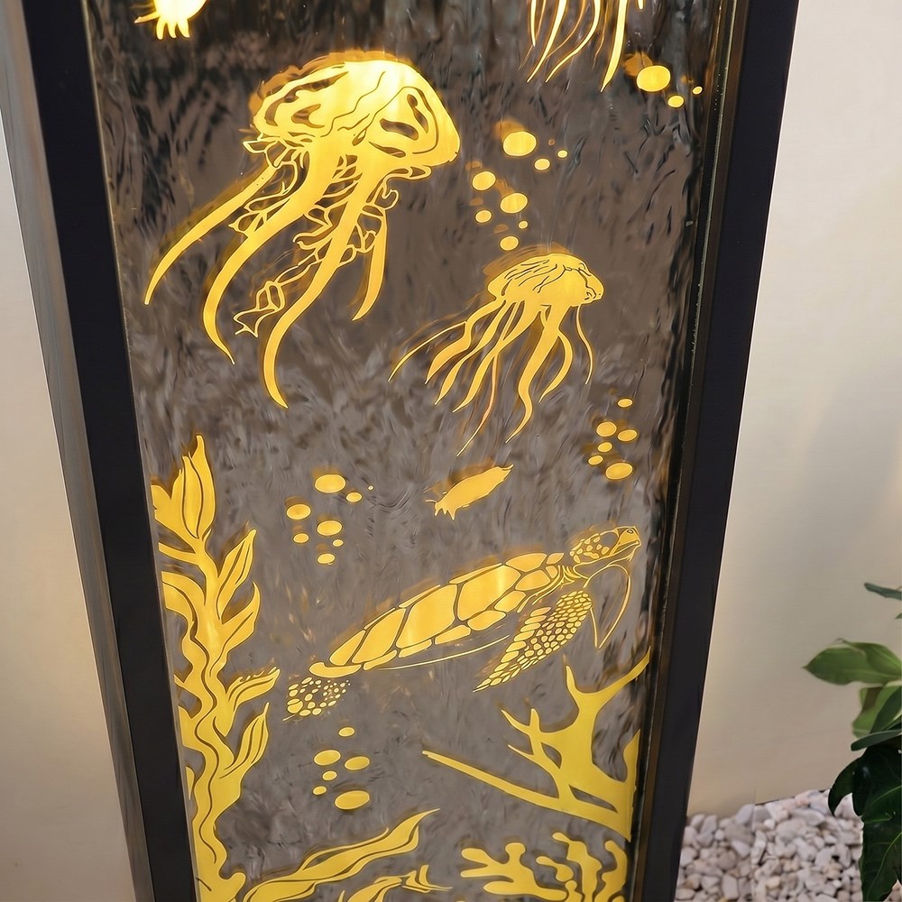 Ocean Floor Mirror Water Feature With LED Lights