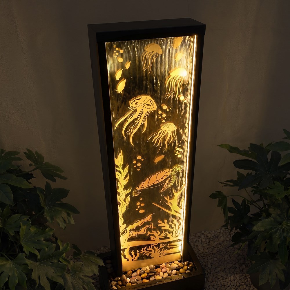 Ocean Floor Mirror Water Feature With LED Lights