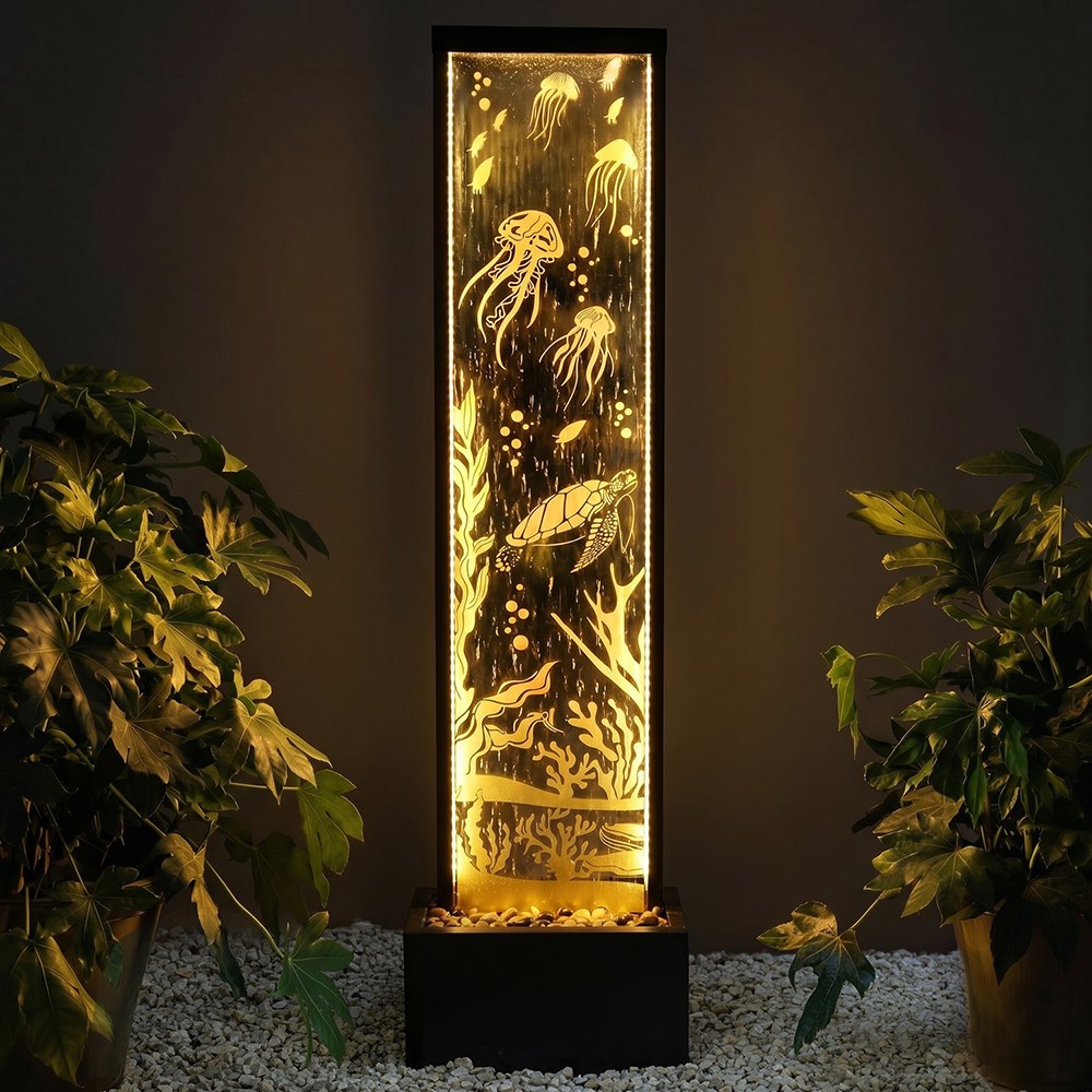 Ocean Floor Mirror Water Feature With LED Lights