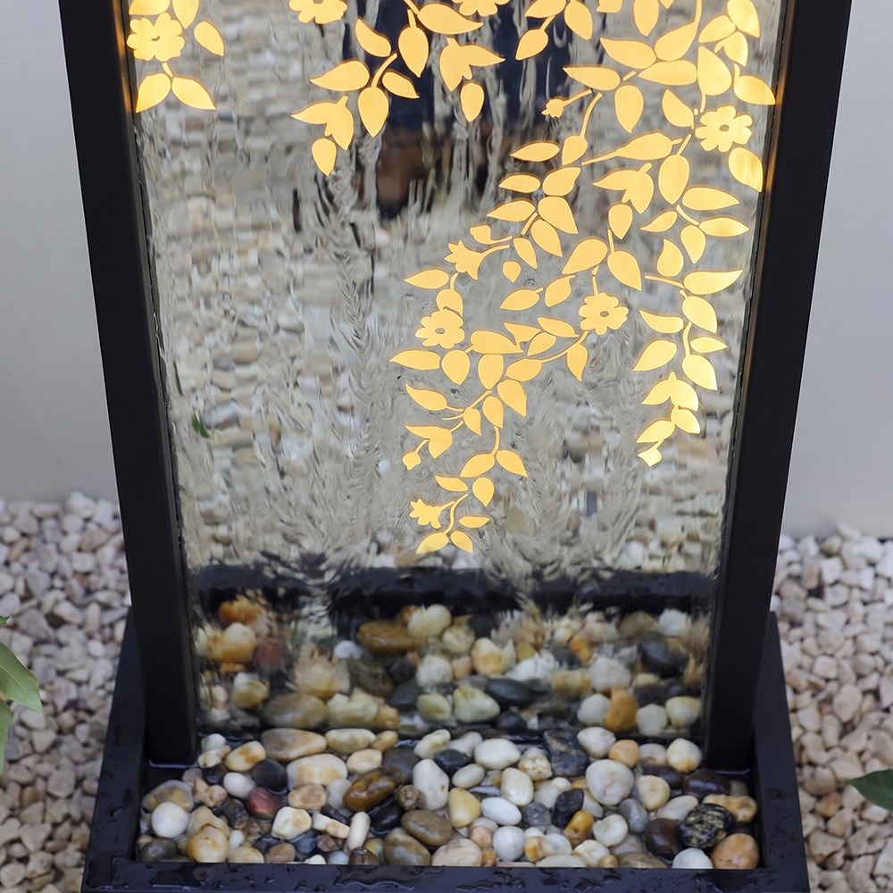 Flowering Vines Mirror Water Feature With LED Lights