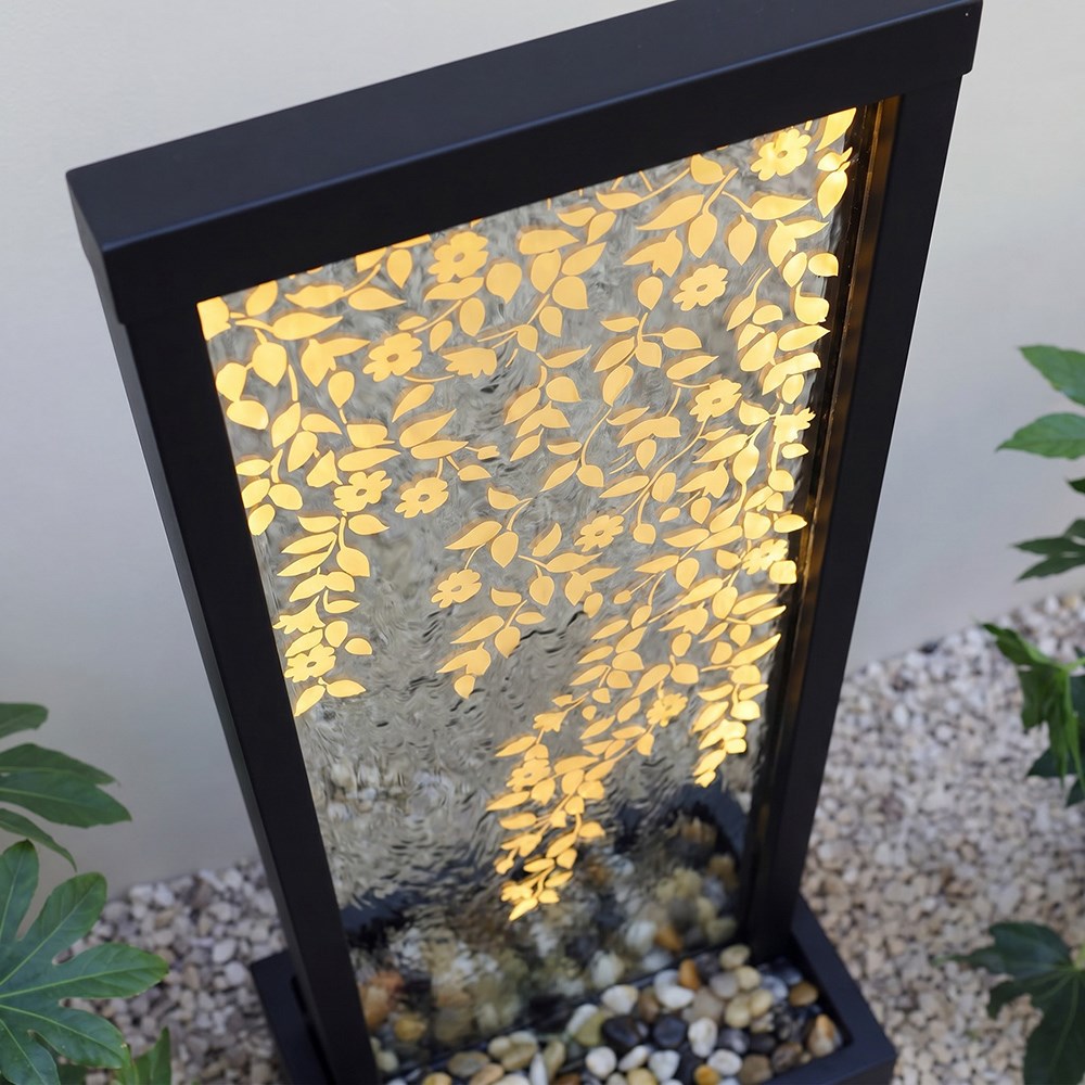 Flowering Vines Mirror Water Feature With LED Lights