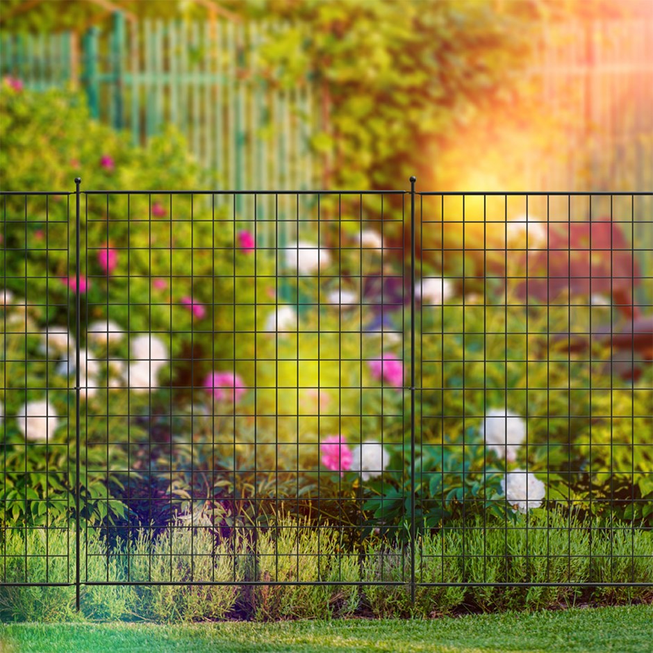 Large Multi-Purpose Grid Fence System Panel Black