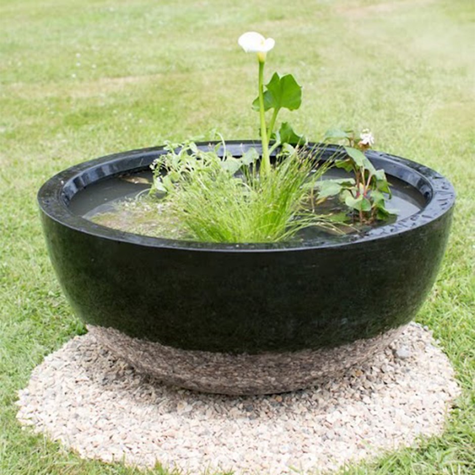 Pond In a Pot Kit With Black Gloss Planter