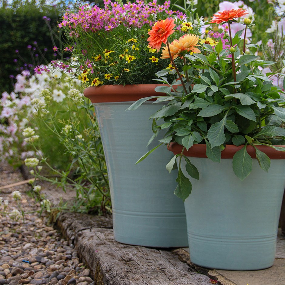 Sage Terracotta Round Kitchen Planter