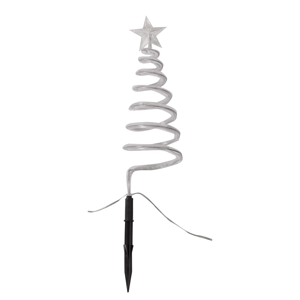 Set of 4 Christmas Spiral Tree Stakes Multi-Coloured