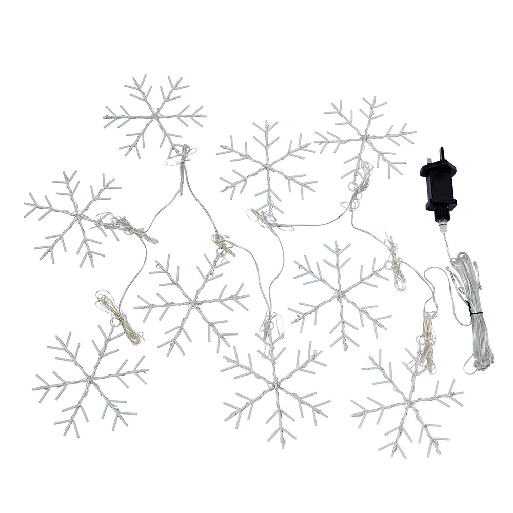 Cool White Snowflake Christmas Curtain Lights