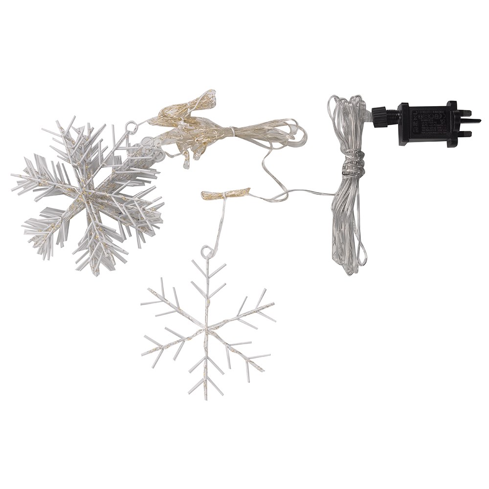 Multi-Coloured Snowflake Christmas Curtain Lights
