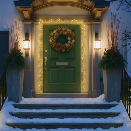 Warm White Christmas Door Cluster Lights