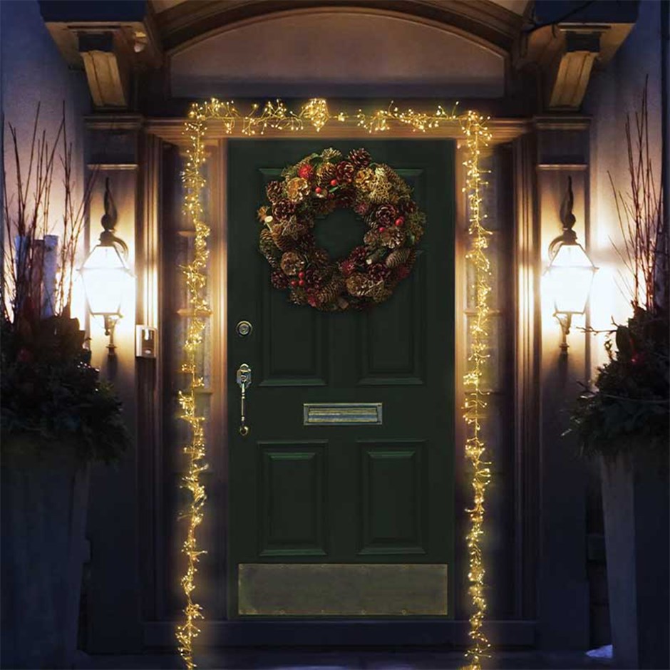 Warm White Christmas Door Cluster Lights