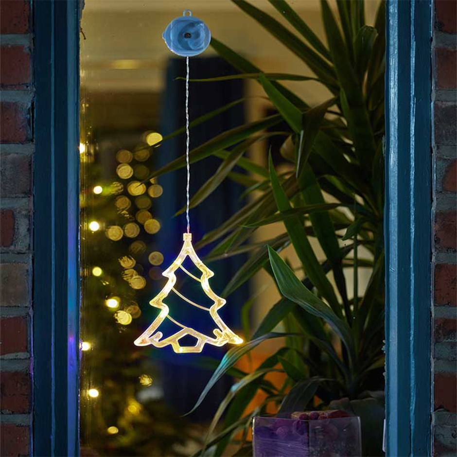 Christmas Window Tree Battery Light Warm White