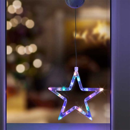 Christmas Window Star Battery Light Multi-Coloured