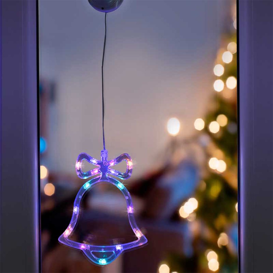 Christmas Window Bell Battery Light Multi-Coloured
