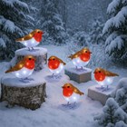 Robin Light Up Path Lights Christmas Decor