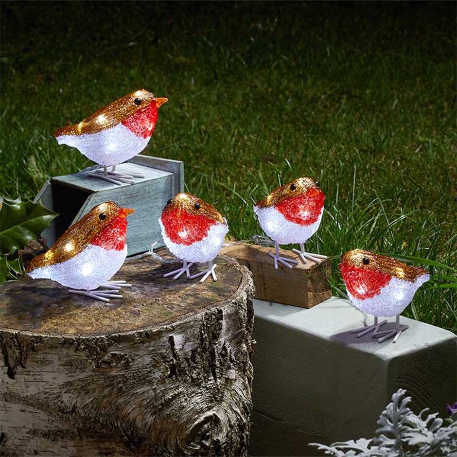 InLit Ice Robin Christmas Decor