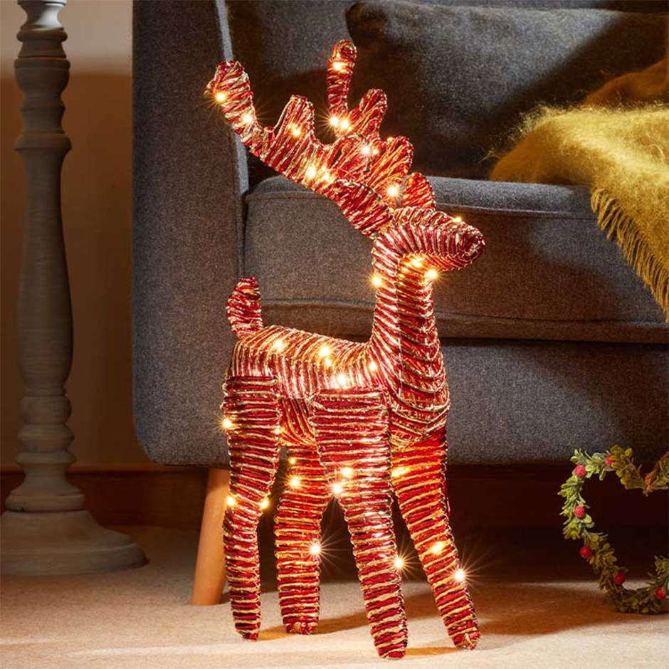 RedGold Braid WonderDeer Christmas Decoration