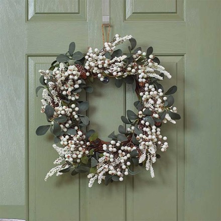 50cm Winter White Berry Christmas Decor Wreath