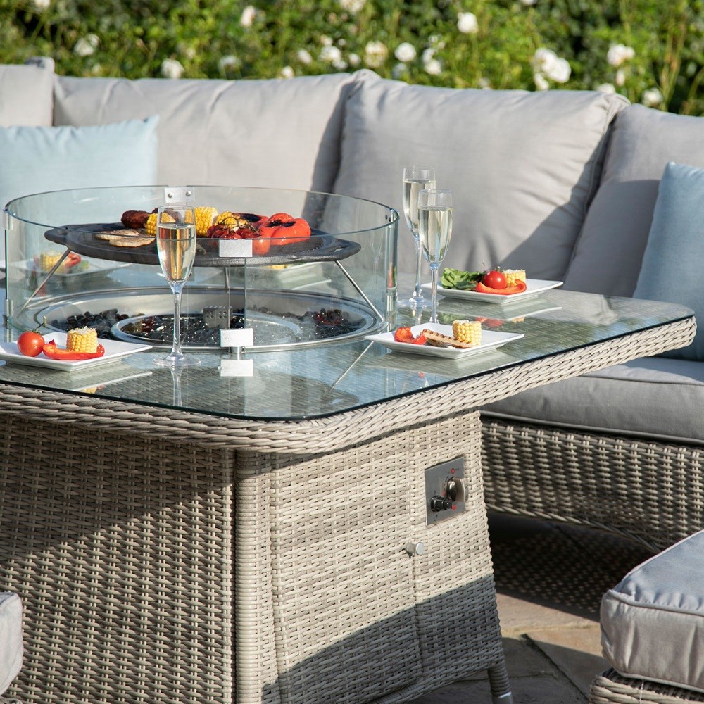 Oxford Royal U-Shaped Sofa Set with Rising Table | Rattan | 10 Seater